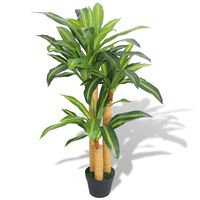 vidaXL Artificial Dracaena Plant with Pot 39.4" Green