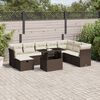 vidaXL Garden Sofa Set Brown PE rattan Large Adjustable Armrests