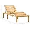 vidaXL Patio Sun Lounger with Table and Cushion Impregnated Pinewood