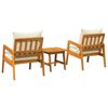 vidaXL Bistro Set 3 pcs Brown 59.5 x 65 x 72 cm Solid Acacia Wood