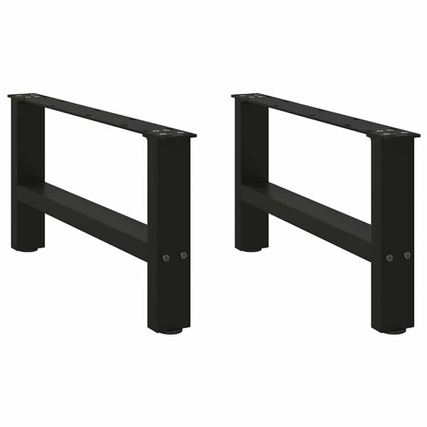 vidaXL Coffee Table Leg Set of 2 Black Powder-coated steel