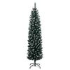 vidaXL Artificial Christmas Tree Green and white PVC, Steel Slim