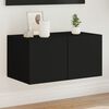 vidaXL TV Wall Cabinet Black Engineered Wood Medium TV Wall Cabinet