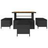 vidaXL Garden Dining Set Black Poly rattan