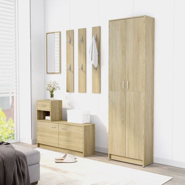 vidaXL Hallway Wardrobe Sonoma Oak Engineered Wood Compact