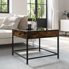 vidaXL Coffee Table Smoked Oak Engineered Wood, Glass, Metal Small