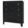 vidaXL Chest Of Drawers Black Sheet Metal Medium Chest Of Drawers