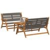 vidaXL Garden Chairs with Table 3 pcs Gray Solid Acacia wood