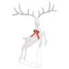 vidaXL Christmas Flying Reindeer White and silver Fabric Large