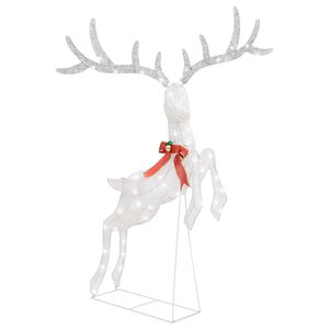 vidaXL Christmas Flying Reindeer White and silver Fabric Large