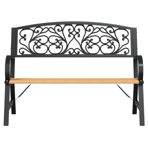 vidaXL Garden Bench Multicolour Wood, Steel, Cast Iron 47.2 in Durable