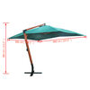 vidaXL Floating Garden Parasol Green Polyester Large Height-Adjustable