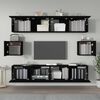 vidaXL TV Cabinet Set Set of 6 Black Engineered wood Medium