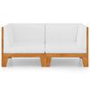vidaXL 2-seater Sofa Cream white Solid acacia wood Medium Modular