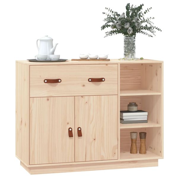 vidaXL Sideboard Brown Solid Pine Wood Medium Sideboard Rectangular