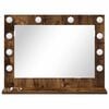 vidaXL Vanity Mirror with LED Strip Lights Smoked Oak 60 x 45 x 18 cm