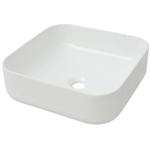 vidaXL Basin Square Ceramic White 15.4"x15.4"x5.3"