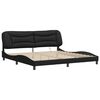 vidaXL Bed Frame Black Faux leather, metal, solid pine wood, plywood