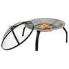 vidaXL 2-in-1 Fire Pit and BBQ with Poker 22"x22"x19.3" Stainless Steel