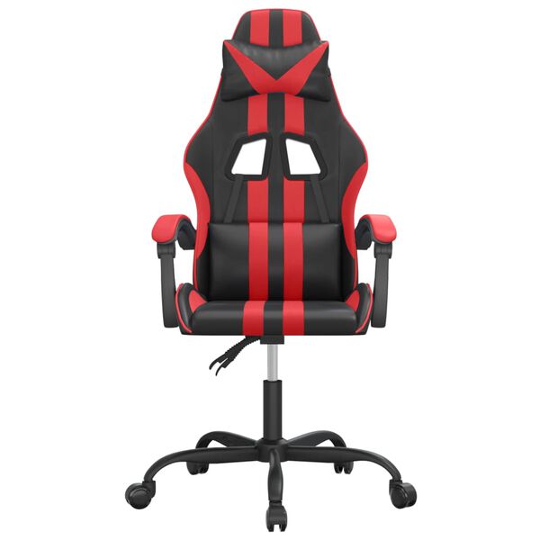 vidaXL Gaming Chair Black and Red Faux Leather