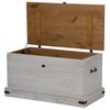 vidaXL Storage Chest White Solid pine wood, metal Medium Storage Chest
