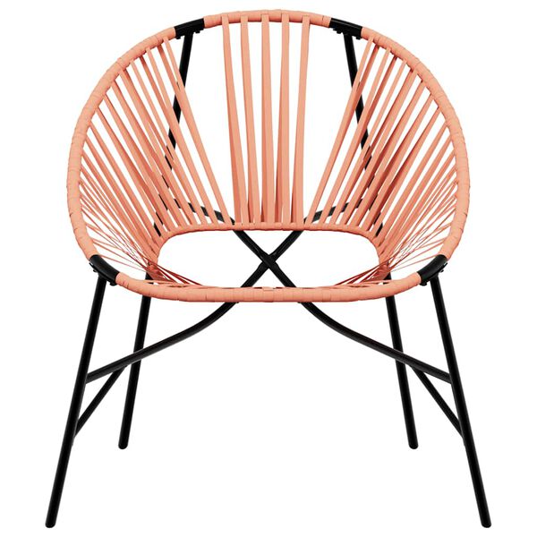 vidaXL Garden Egg Chair Black and Orange PE Rattan, Powder-Coated Steel