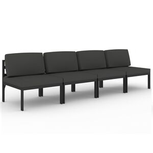 vidaXL 4-seater Garden Sofa Anthracite Aluminum, Polyester with foam filling