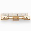 vidaXL Garden Lounge Set Cream Solid acacia wood with an oiled finish