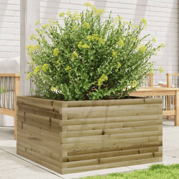 vidaXL Garden Planter Natural Wood Impregnated Solid Pine Wood Medium