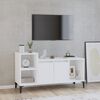 vidaXL TV Cabinet White Engineered wood, iron Medium TV Cabinet