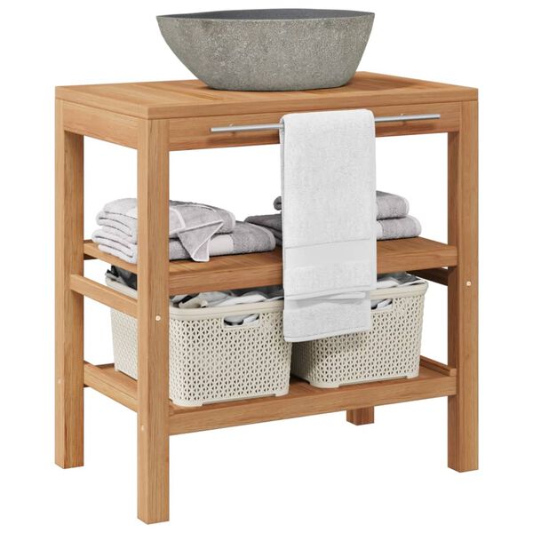 vidaXL Vanity Cabinet Warm Teak Solid Teak wood Large Vanity Cabinet