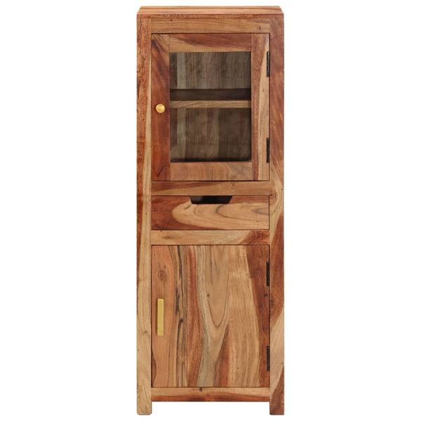 vidaXL Highboard Light brown Solid acacia wood, glass Rustic Highboard