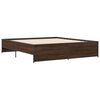 vidaXL Bed Frame Brown Oak Engineered wood, Metal 79.9 x 79.9 in Durable
