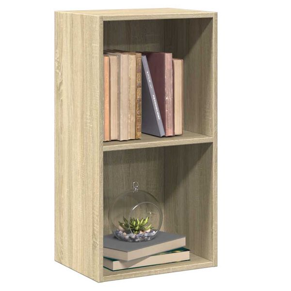 vidaXL Book Cabinet Sonoma Oak Engineered wood 30.1 in height with 2 tiers