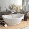vidaXL Luxury Basin Overflow Oval Matt White 23.0x15.4" Ceramic