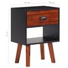 vidaXL Bedside Cabinet Black and brown Solid Acacia wood plus MDF Compact