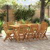 vidaXL Garden Dining Set Brown Solid Acacia wood Large Foldable