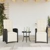 vidaXL Bistro Set Black and Cream White