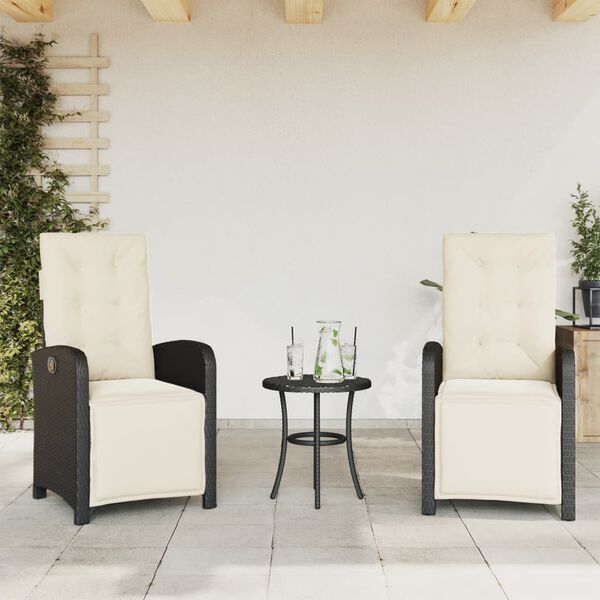vidaXL Bistro Set Black and Cream White