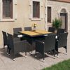 vidaXL Dining Set Black and Cream