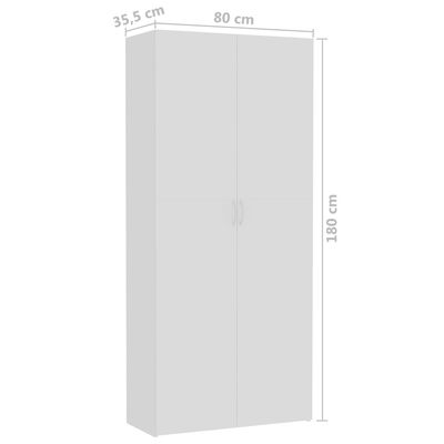 vidaXL Storage Cabinet White 31.5"x14"x70.9" Engineered Wood