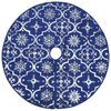 vidaXL Luxury Christmas Tree Skirt with Sock Blue 5 ft Fabric