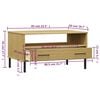 vidaXL Coffee Table Brown Solid pine wood, metal Standard Coffee Table