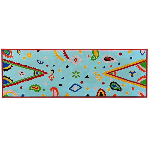 vidaXL Console Table Multicolor (Blue tone) Solid Mango Wood Small