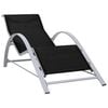 vidaXL Sun Lounger Black, Silver Aluminum, Textilene, Steel, Tempered Glass