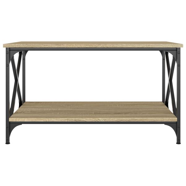 vidaXL Coffee Table Sonoma oak Engineered wood, iron Medium Durable