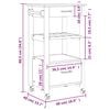 vidaXL Kitchen Trolley MONZA 18.9"x15.7"x34.8" Solid Wood Pine