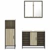 vidaXL Bathroom Furniture Set Sonoma Oak Engineered Wood, Metal, Glass