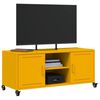 vidaXL TV Cabinet Mustard Yellow Cold-rolled Steel 39.6 x 15.4 x 17.1 in