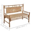 vidaXL Garden Bench Natural Bamboo Bamboo Medium Durable Garden Bench